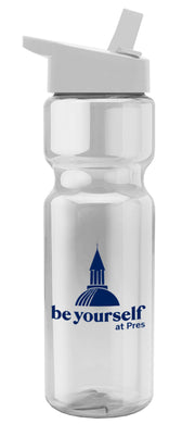 Water bottle with straw (white lid)